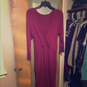 Wrap maxi dress with skits and pockets